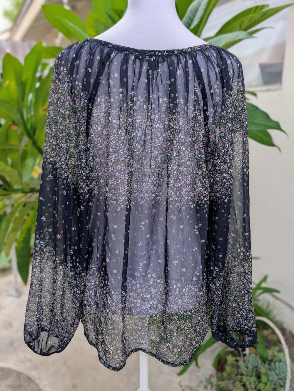 Liverpool Los Angeles Midnight Garden blouse medium cottagecore boho whimsical - Picture 7 of 11